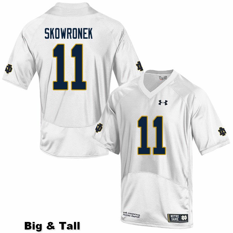 Men's NCAA Notre Dame Fighting Irish #11 Ben Skowronek Stitched College Under Armour Authentic White Big & Tall Football Jersey QX10W07JJ